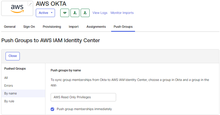 Group push by names